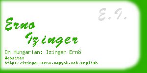 erno izinger business card