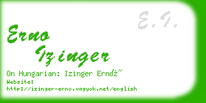 erno izinger business card